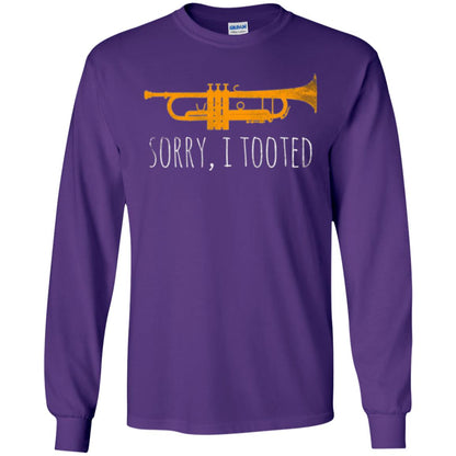 Trumpet Lovers T-shirt Sorry I Tooted Purple