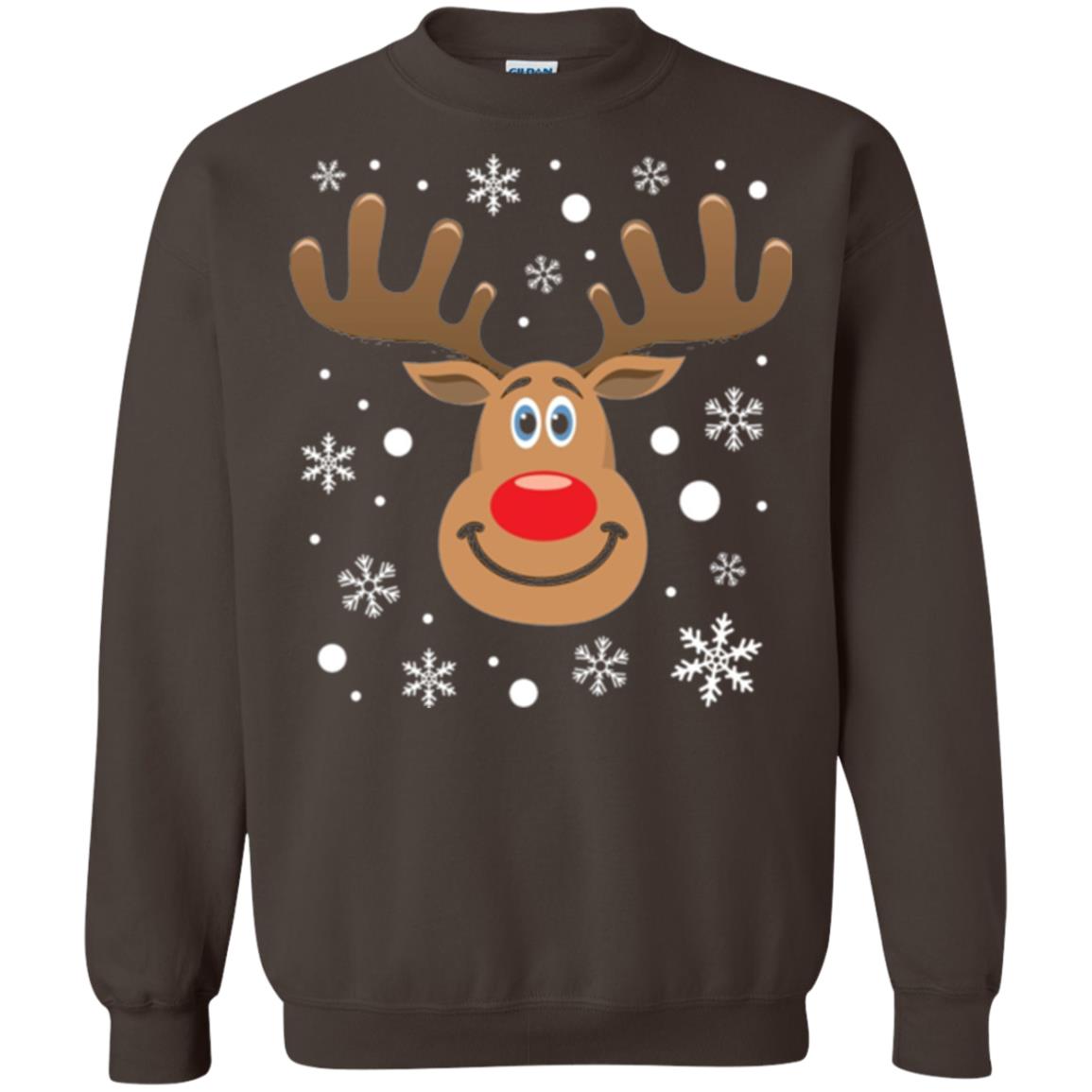 Christmas T-shirt Reindeer Merry Christmas Dark Chocolate