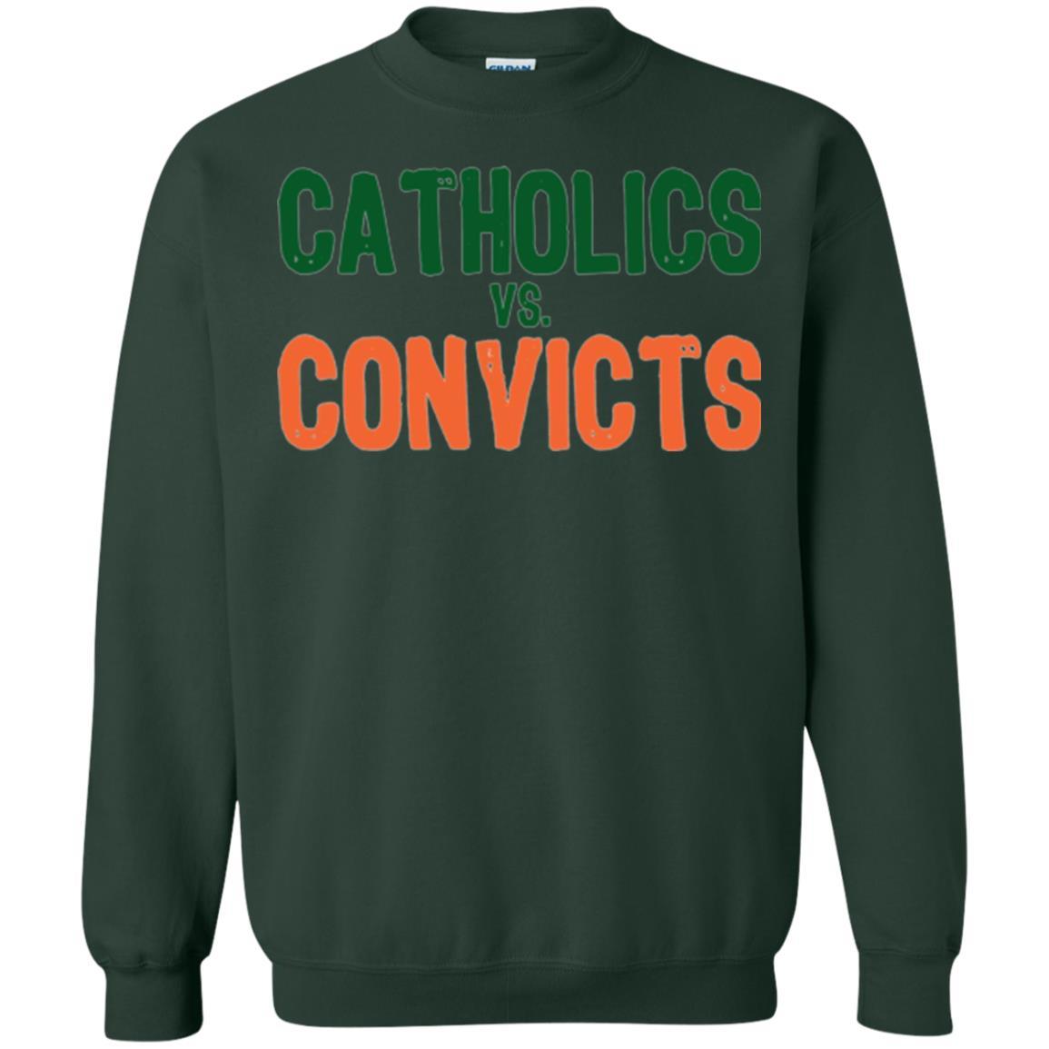 Football T-shirt Distressed Catholics Vs. Convicts 1988 Classic Forest Green