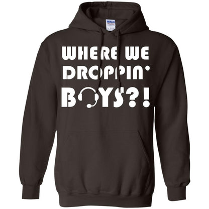 Where We Dropping Boys Gamer Shirt Dark Chocolate