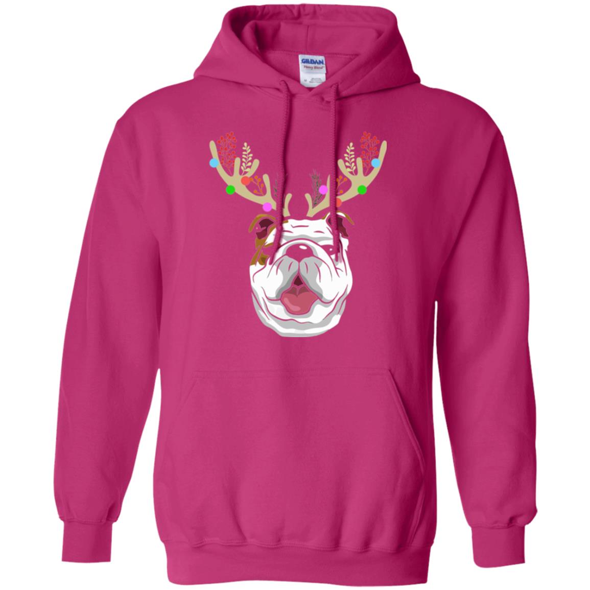 Dog Lovers T-shirt Funny Bulldogs With Antlers Heliconia