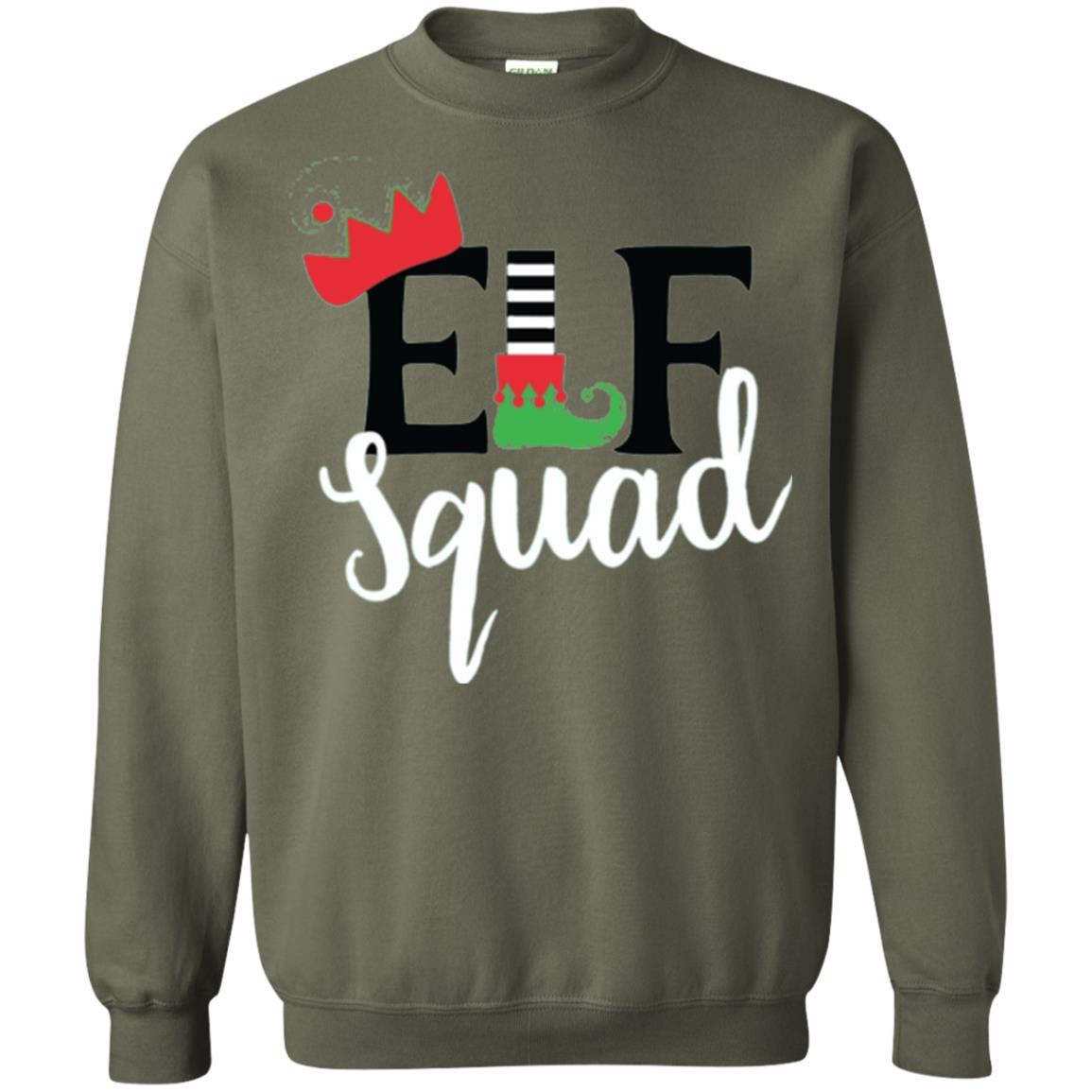 Christmas T-shirt Elf Squad Military Green
