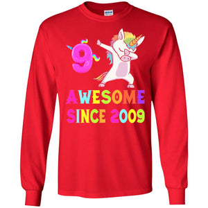 9th Birthday T-shirt Unicorn Dabbing Awesome Since 2009