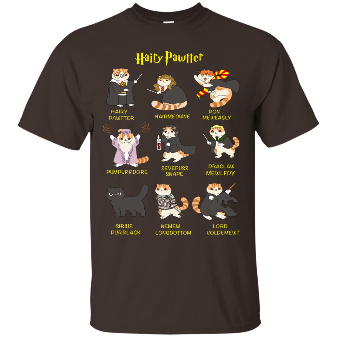 Hairy Pawtter Harry Potter Fan T-shirt Dark Chocolate