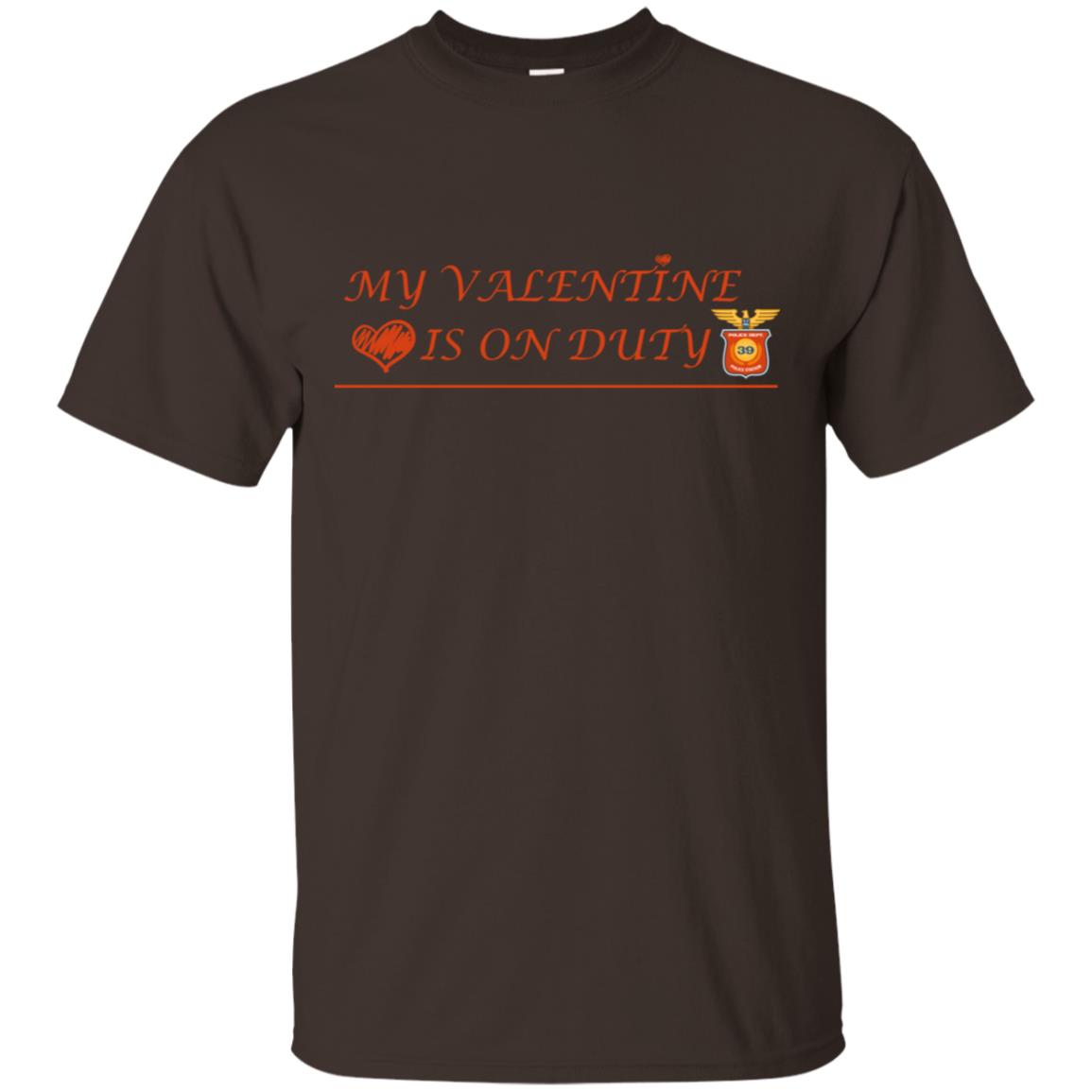 My Valentine Is On Duty Police Station Shirt Dark Chocolate
