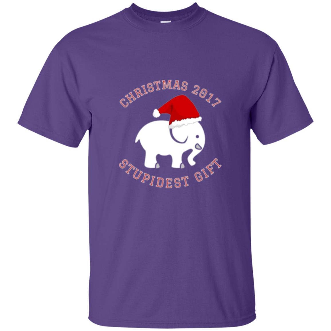 Christmas T-shirt White Elephant Christmas 2017 Stupidest Gift Purple