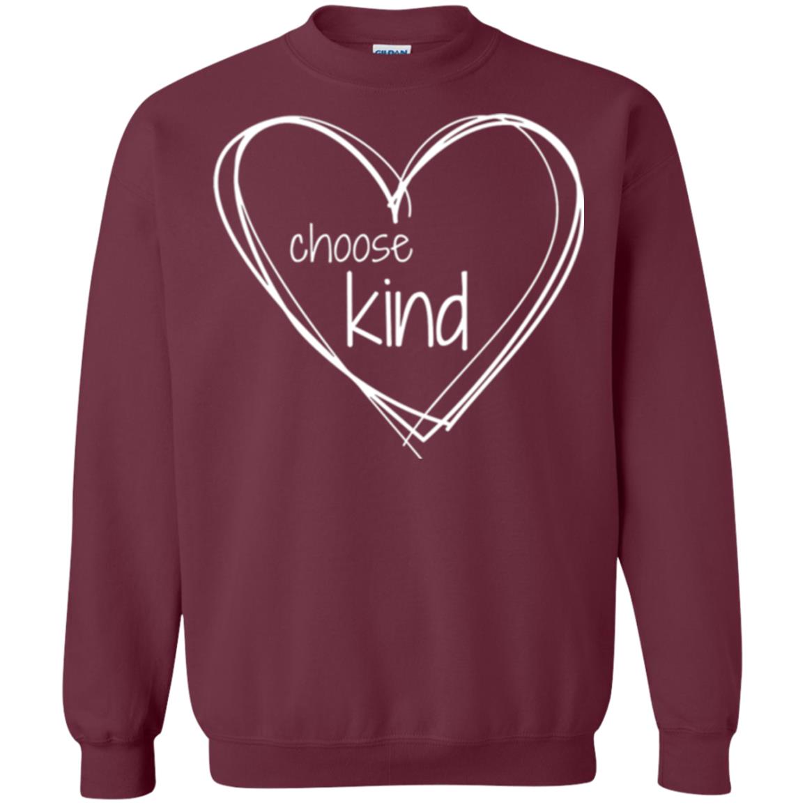Anti-bullying T-shirt Choose Kind In White Heart Maroon
