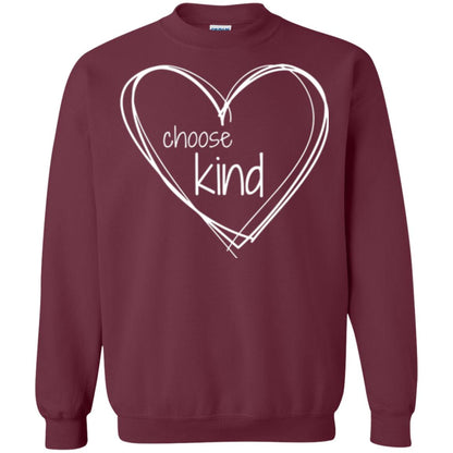 Anti-bullying T-shirt Choose Kind In White Heart Maroon