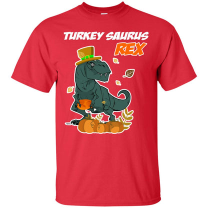 Turkey Rex Saurus Dinosaur Thanksgiving Idea Shirt Red