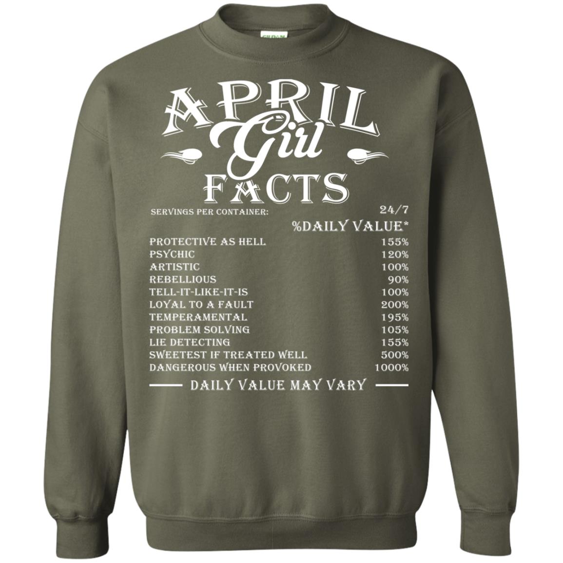April Girl Facts T-shirt Military Green