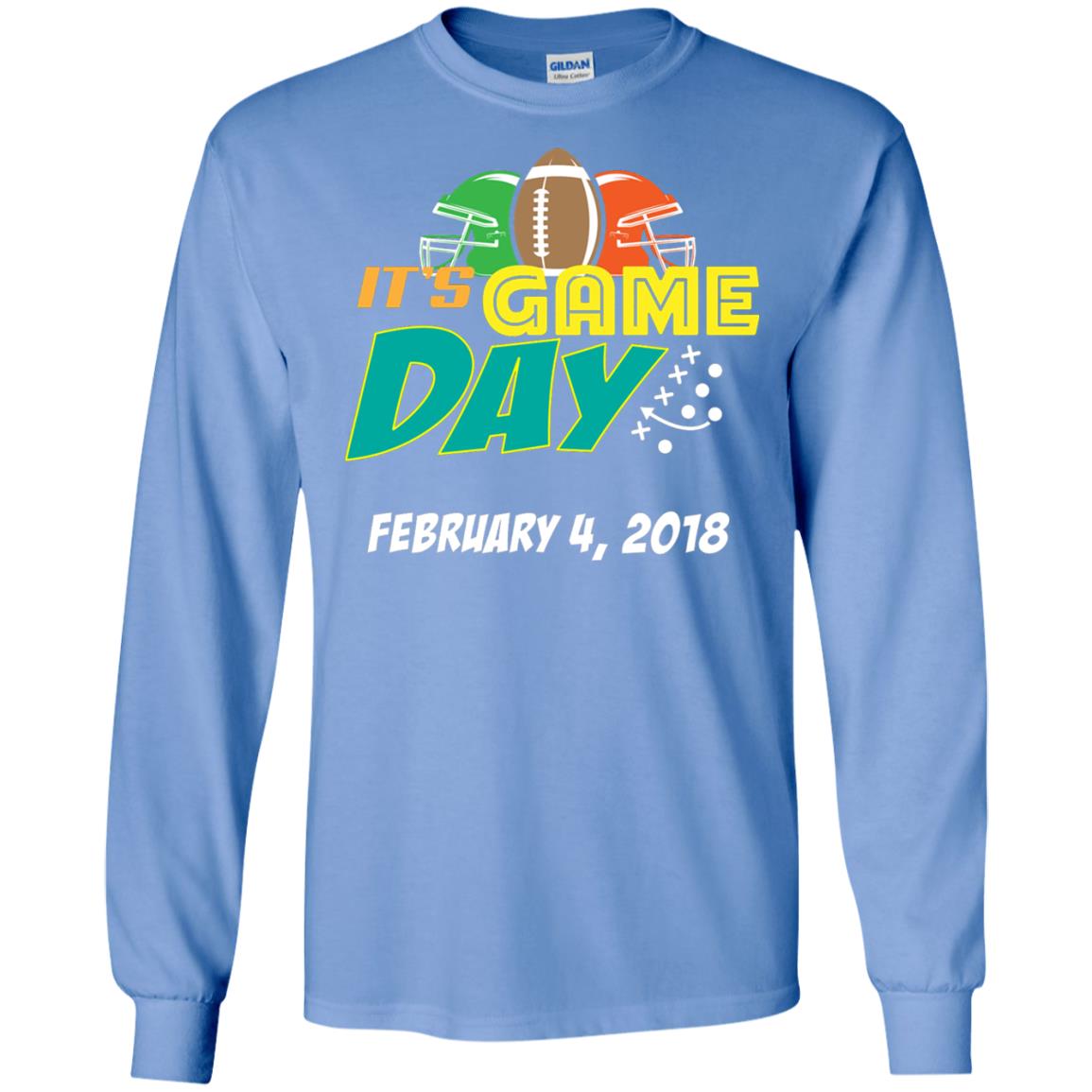 Football Lover T-shirt It_s Game Day February 4 2018 Carolina Blue