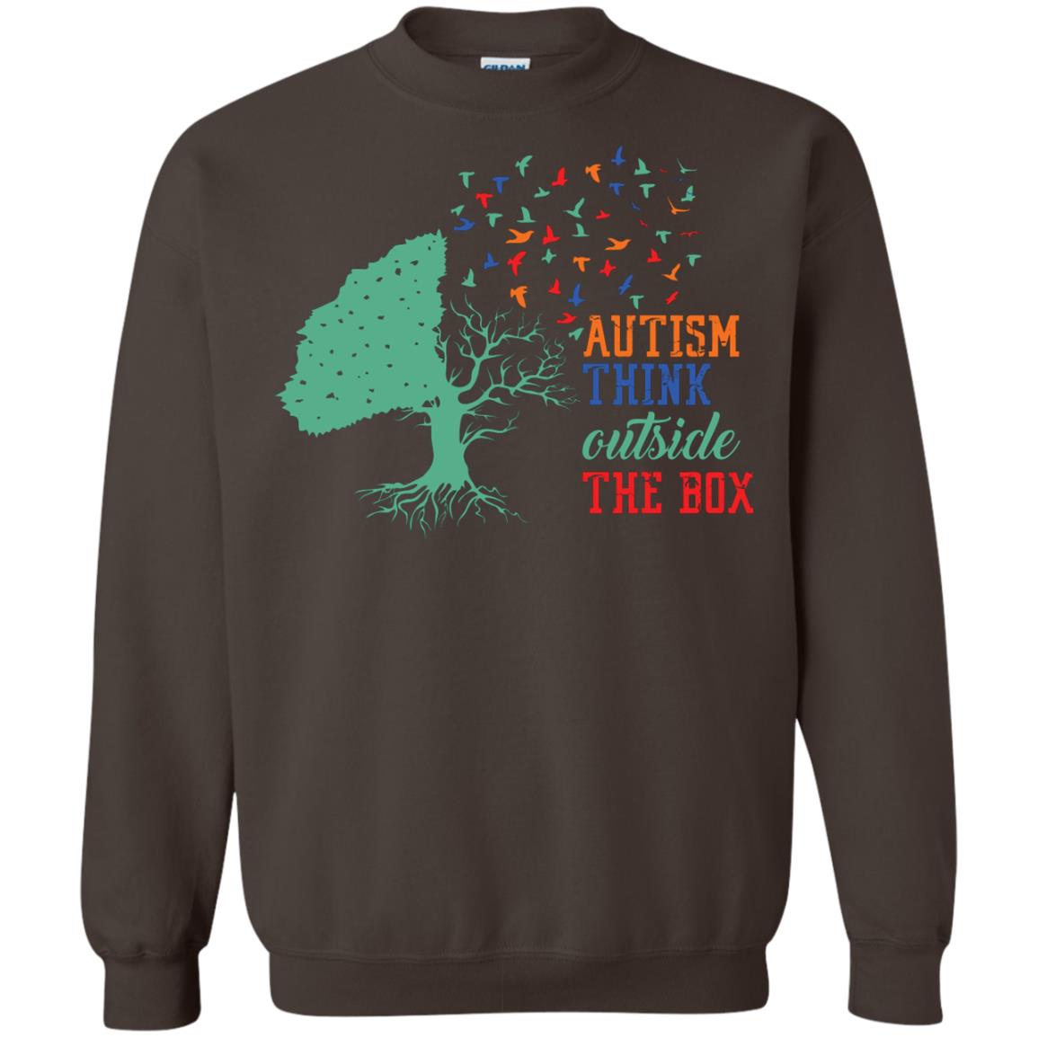Autism Think Outside The Box Autism Awearness T-shirt Dark Chocolate
