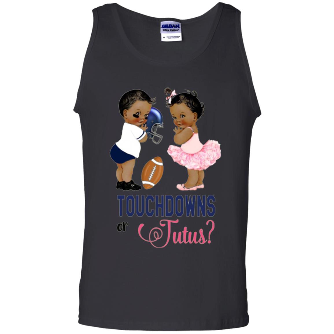 Ethnic Touchdowns Or Tutus Gender Reveal Party Football Lover T-shirt Black