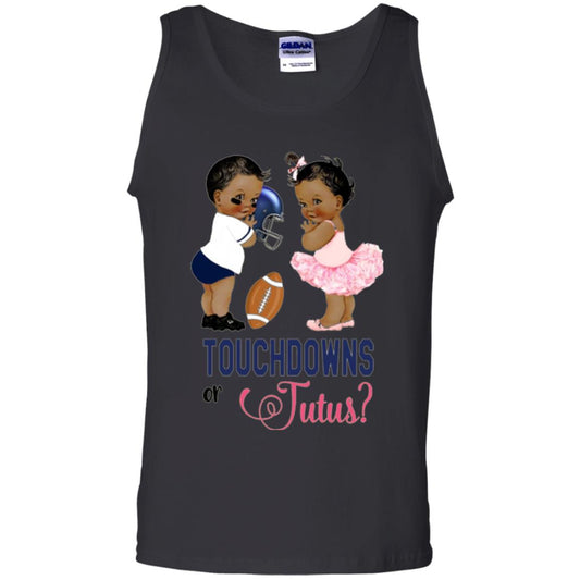 Ethnic Touchdowns Or Tutus Gender Reveal Party Football Lover T-shirt Black