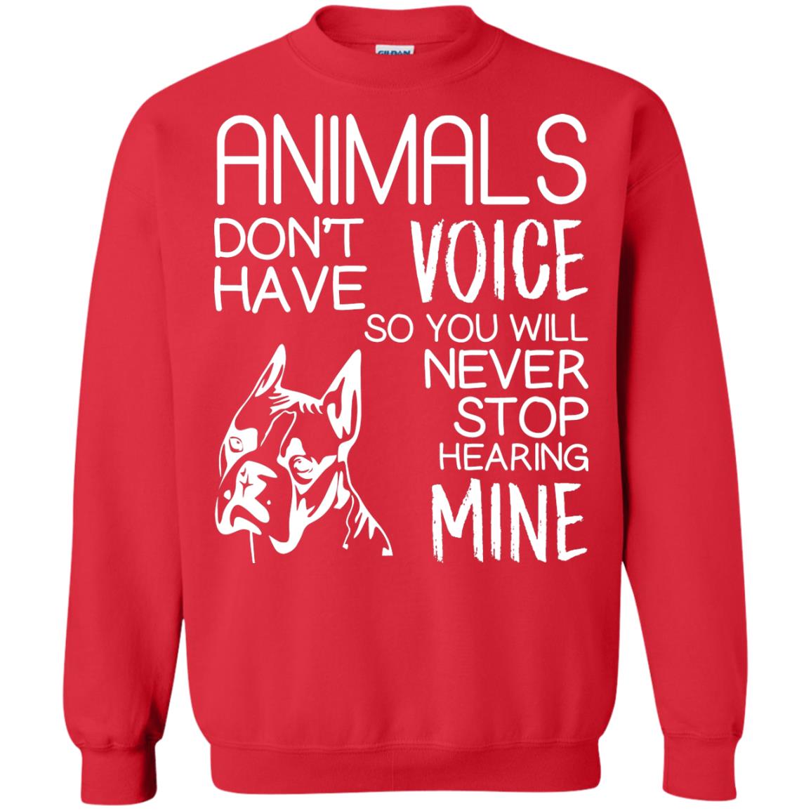 Animals Don't Have A Voice Dog Lover T-shirt Red