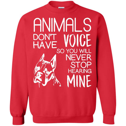 Animals Don't Have A Voice Dog Lover T-shirt Red