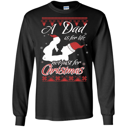 Family T-Shirt A Dad Is For Life Not Just For Christmas Black