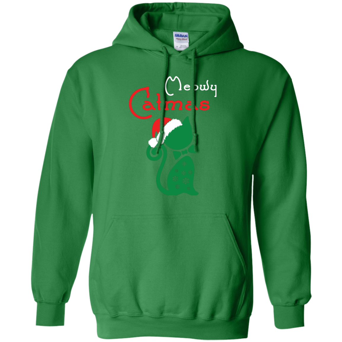 Cat Christmas T-Shirt Meowy Catmas Irish Green