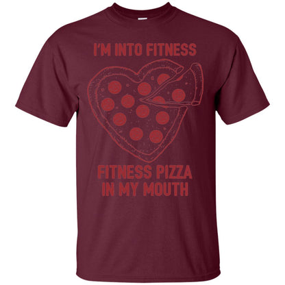 Pizza Lover T-shirt Fitness Pizza In My Mouth Maroon