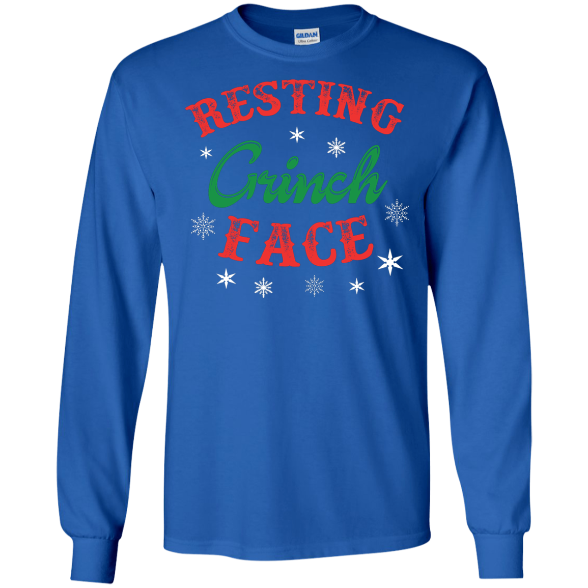 Christmas T-Shirt Resting Grinch Face Royal