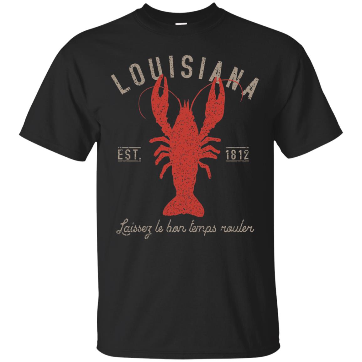 Louisiana Laissez Le Bon Temps Rouler Crawfish T-shirt Black
