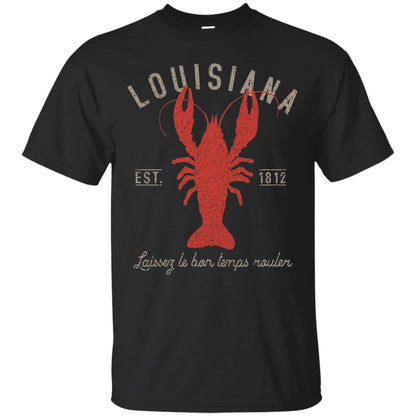 Louisiana Laissez Le Bon Temps Rouler Crawfish T-shirt Black