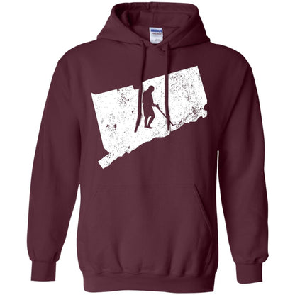 Connecticut Metal Detector Shirt Geocaching Swag Maroon