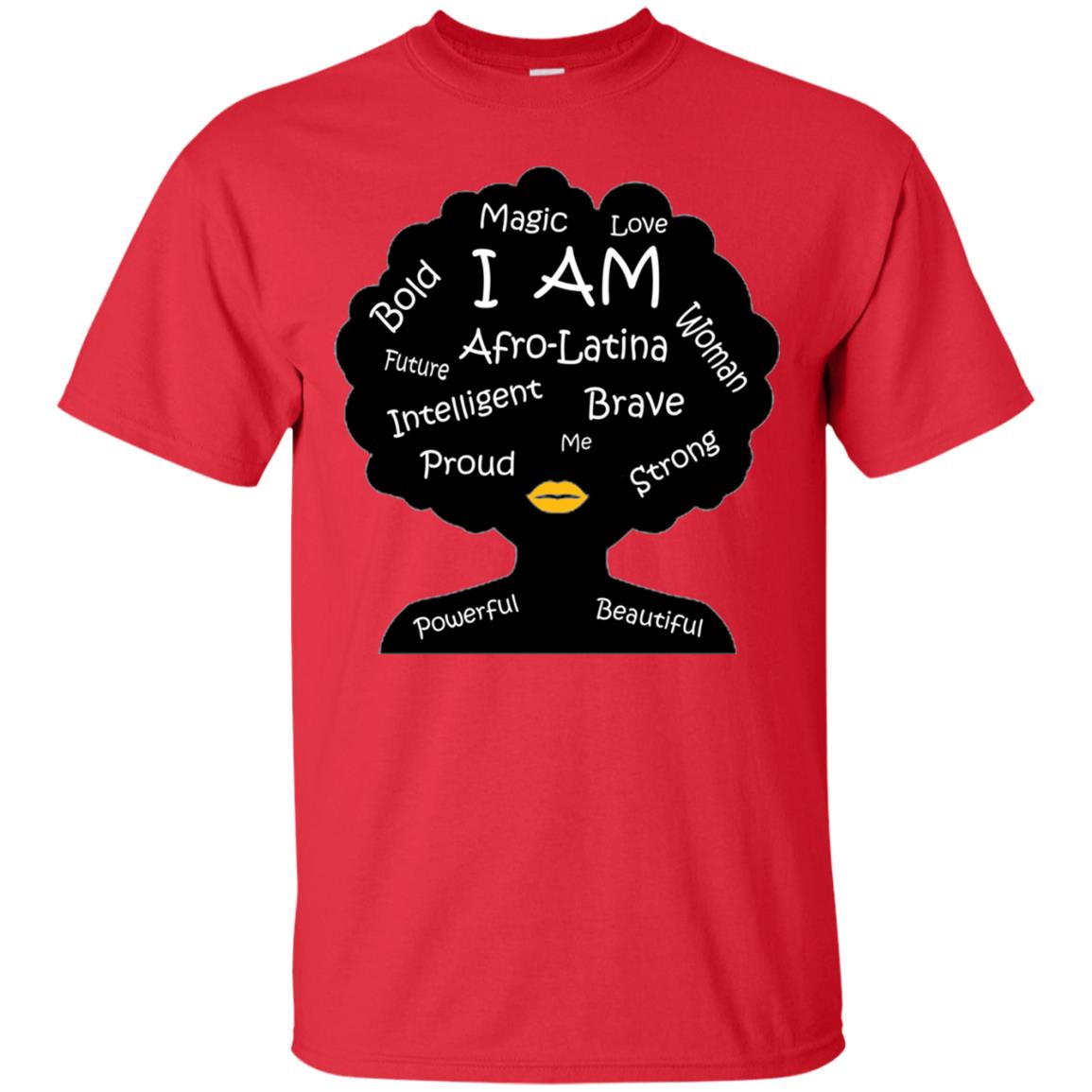 Unisex Bold Afro Latina Proud Black Spanish Culture T-shirt Red