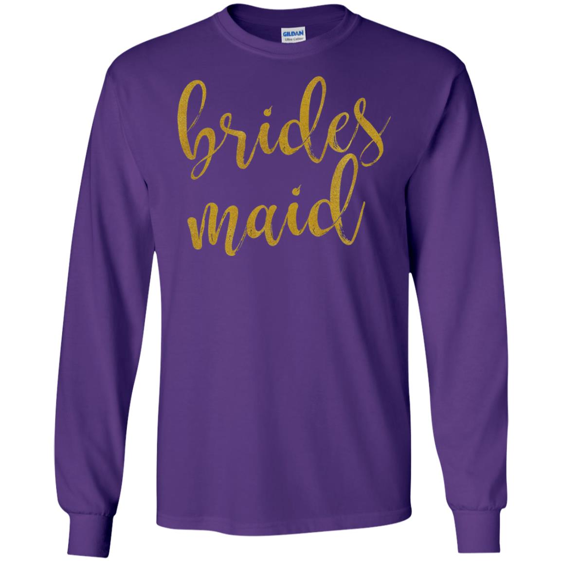 Bridesmaid Gold Glitter Bridal Shower T-shirt Purple