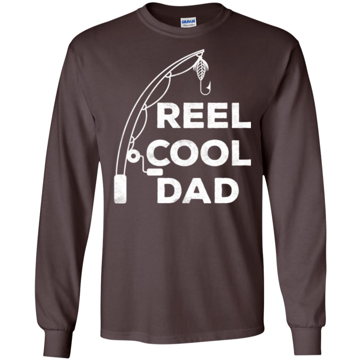 Fisherman T-shirt Reel Cool Dad Dark Chocolate