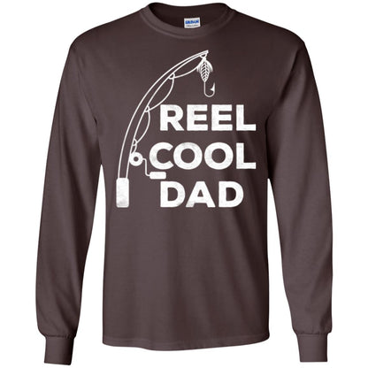 Fisherman T-shirt Reel Cool Dad Dark Chocolate
