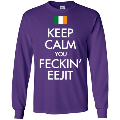 Keep Calm You Feckin_ Eejit Irish Saint Patrick_s Day Shirt Purple