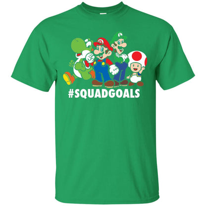 Nintendo Super Mario Luigi #squadgoals Gamer T-shirt Irish Green