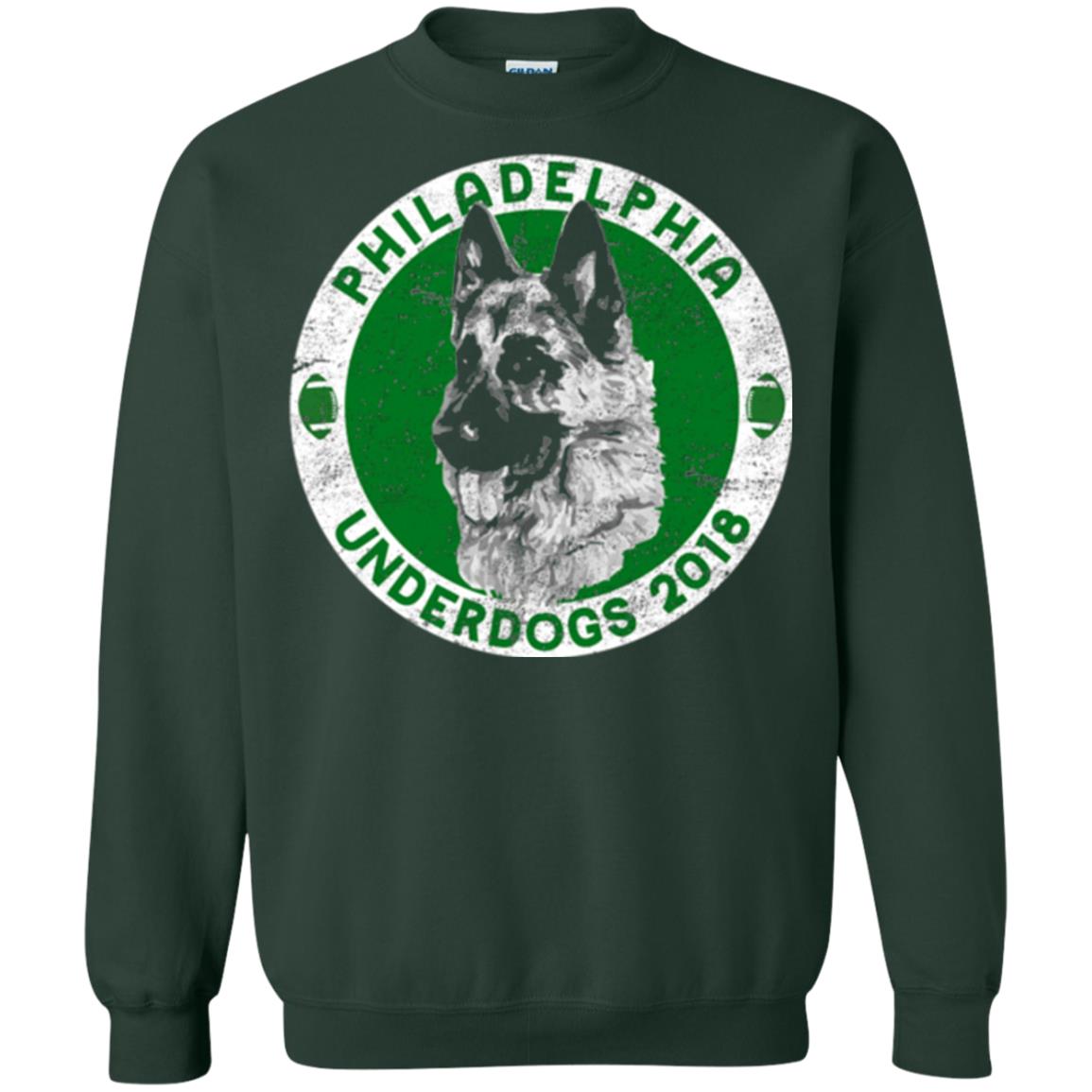 Dog Lover T-shirt Philadelphia Underdogs 2018 Distressed Forest Green