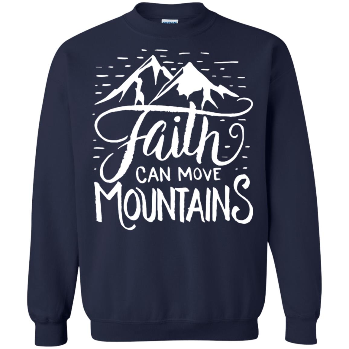 Faith Can Move Mountains Christian Gift Shirt Navy