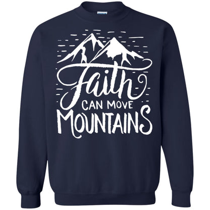 Faith Can Move Mountains Christian Gift Shirt Navy