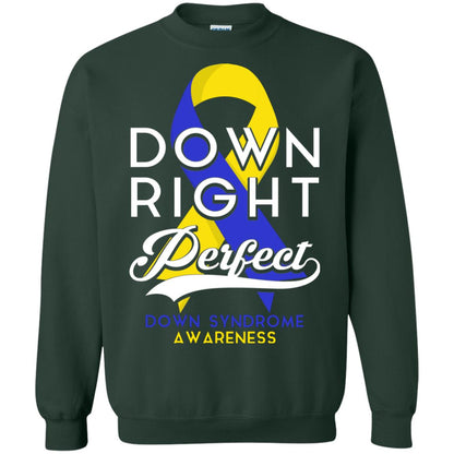 Down Right Perfect Down Syndrome Awareness T-shirt Forest Green