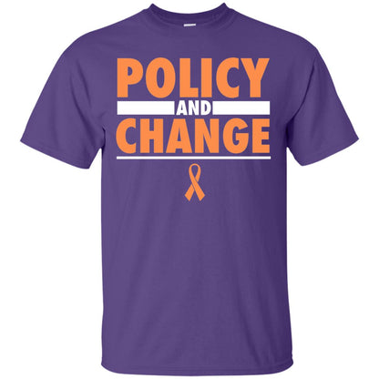 Policy And Change Leukemia Cancer Awareness T-shirt Purple