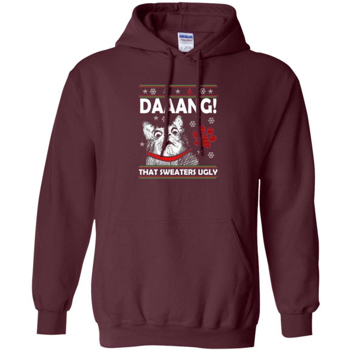 Christmas Cat T-shirt Daaang That Sweaters Ugly Maroon