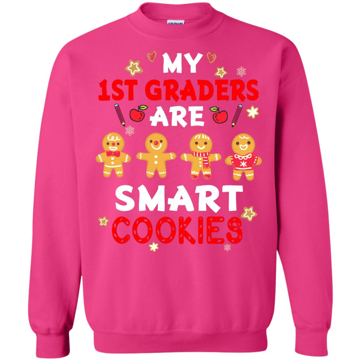 My 1st Graders Are Smart Cookies X-mas Gift Shirt For First Gradeteachers Heliconia