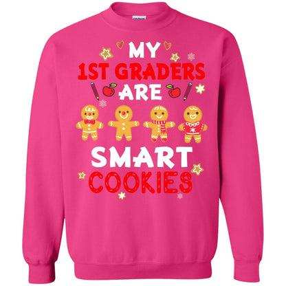 My 1st Graders Are Smart Cookies X-mas Gift Shirt For First Gradeteachers Heliconia