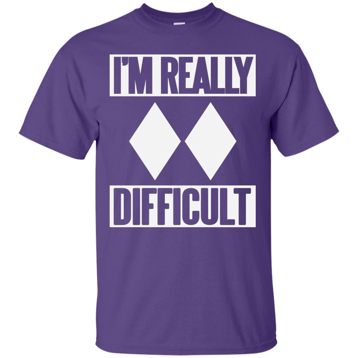 Im Really Difficult Double Black Diamond Ski T-shirt Purple