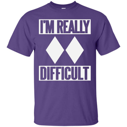 Im Really Difficult Double Black Diamond Ski T-shirt Purple