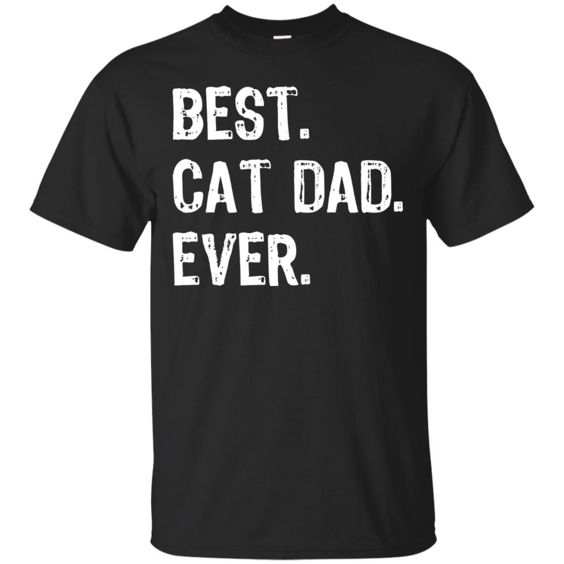 Cat Lover T-shirt Best Cat Dad Ever Black