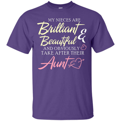 My Nieces Are Brilliant And Beautiful Aunt T-shirt Purple