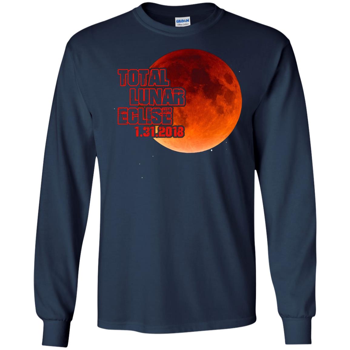 Blood Moon T-shirt Total Lunar Eclipse 1.31.2018 Navy