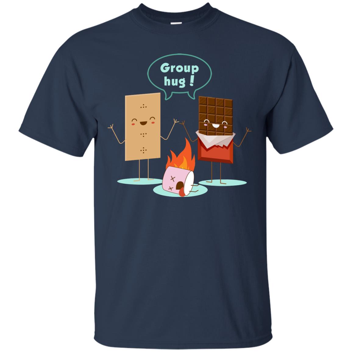 Funny Smores Chocolate Marshmallow Hiking Camping T-shirt Navy