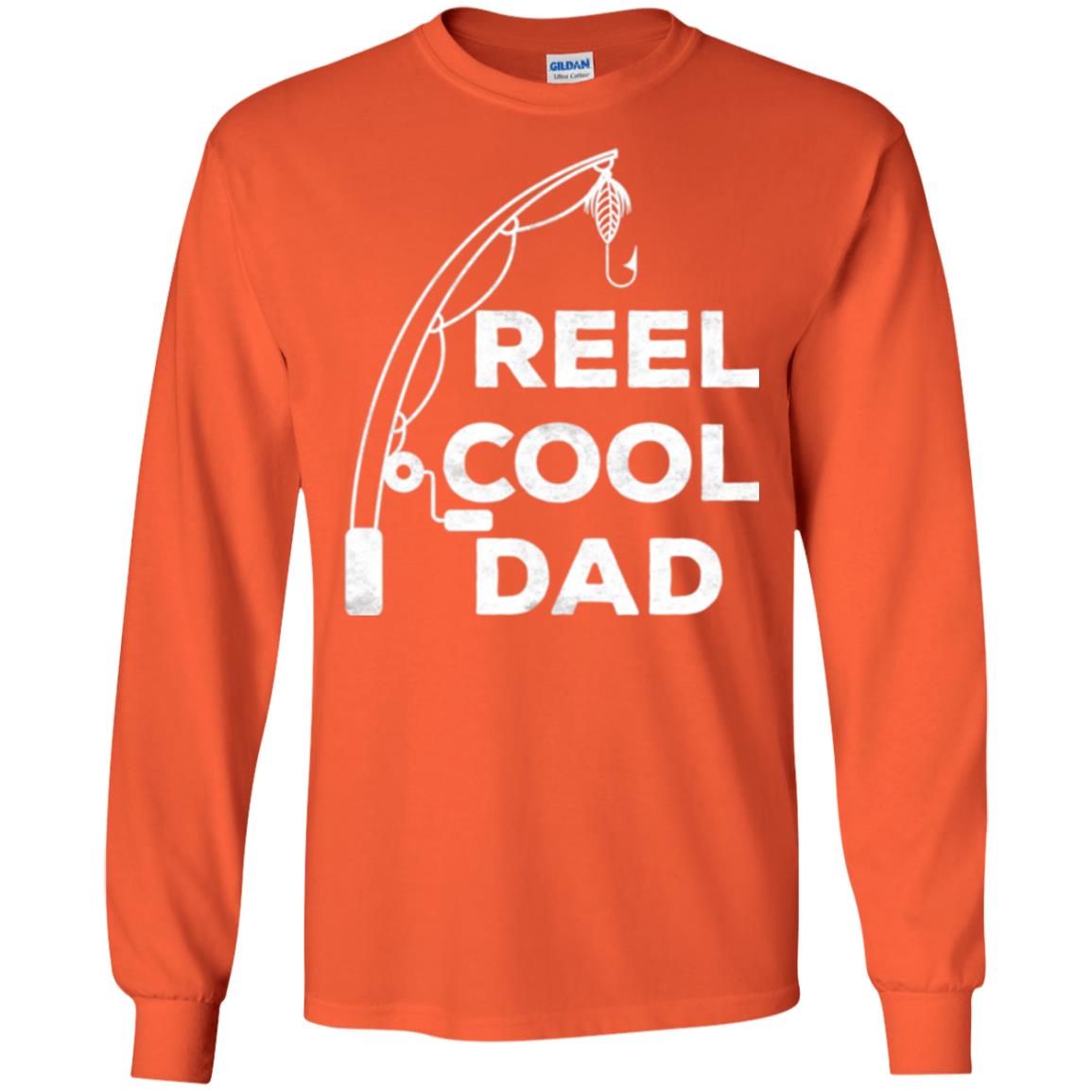 Fisherman T-shirt Reel Cool Dad Orange