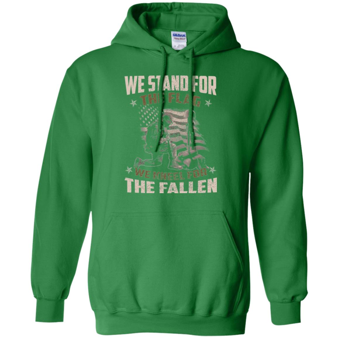Veteran T-shirt We Stand For The Flag, We Kneel For The Fallen Irish Green