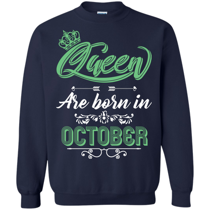 Brithday T-Shirt Queen Are Born In October Navy